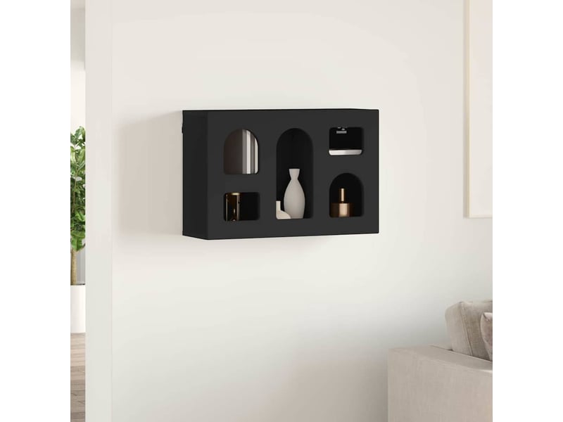  Armoire suspendue, meuble de rangement elst noir 60x20x40 cm bois d'ingénierie  - Conforama D