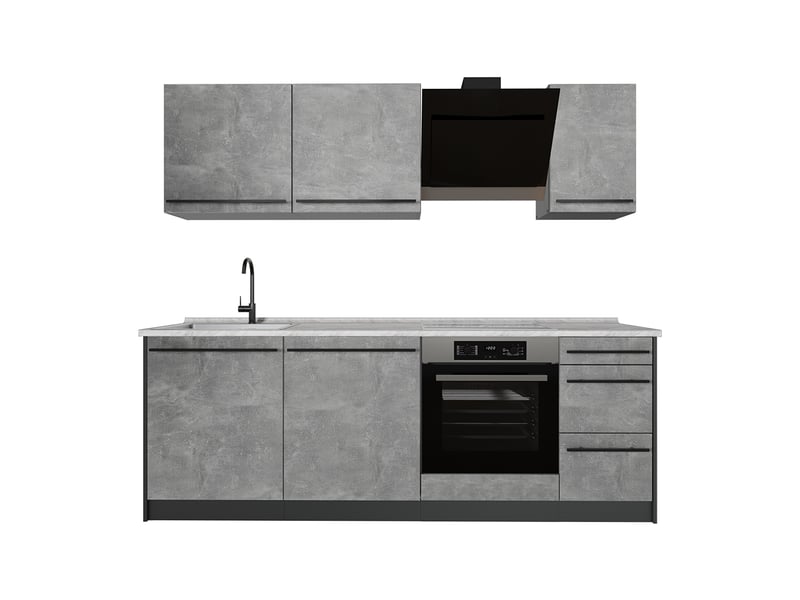  Vicco cuisine, bétonanthracite, 220cm sans plan de travail  - Conforama A