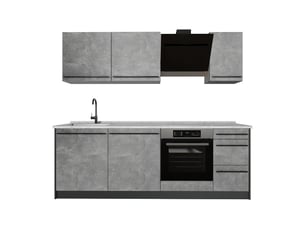 Vicco cuisine, bétonanthracite, 220cm sans plan de travail