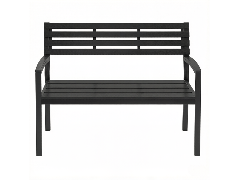 Banc de jardin extérieur avec dossier 115 cm noir homvra - Conforama A