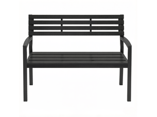Banc de jardin extérieur avec dossier 115 cm noir homvra