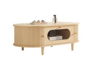 Table basse capsule coloris bois clair - 50 cmx100 cm