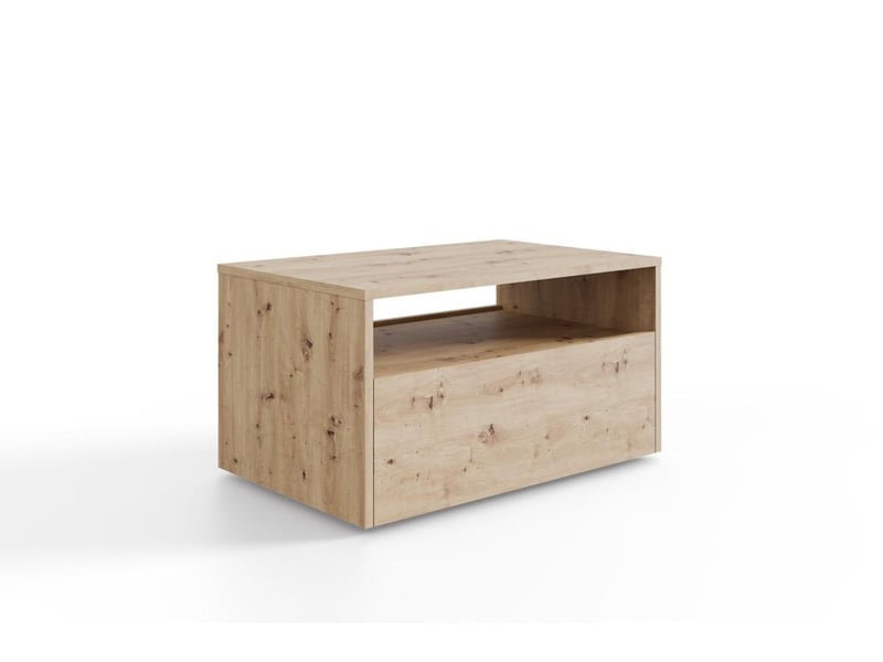 Table basse lino 80 x 50 cm - roulettes et tiroir, chêne artisan LINO/LAW/80x50/AR - Conforama A