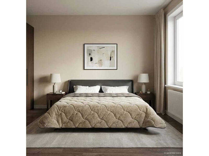  Duvet - couette complet toute l'année matelassé gris clair 200 x 240 cm  - Conforama B