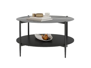 Table basse rond(e) coloris noir - 82 cmx82 cm