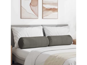 Lot de 2 coussins d'accent, coussins décoratifs, coussins lombaires gris clair ø 25 x 70 cm cf56732