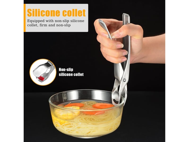  Lot de 2 pinces anti-brûlure, pinces multi-usages en acier inoxydable pour bols, assiettes, casseroles, bouteilles et bocaux chauds GTR06134 - Conforama C
