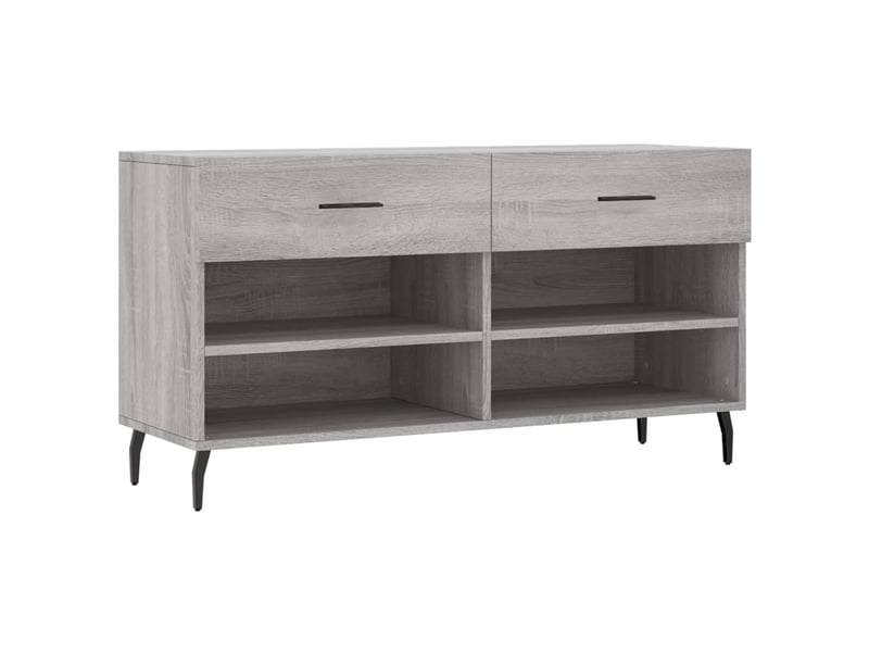  Banc à chaussures, meuble à chaussures sonoma gris 102x35x55 cm bois d'ingénierie shl6423  - Conforama A