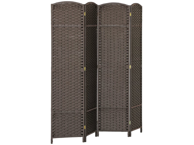  Paravent interieur en bois 4 panneaux 160 x 170 cm séparateur de pièce pliable pour salon, chambre à coucher, marron  - Conforama B