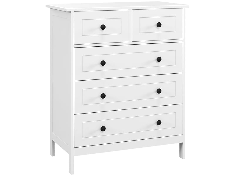  Commode à 5 tiroirs, buffet de chambre à coucher, pouvant également servir de meuble de salon, de bureau ou de pièce d'étude, 74 x 40 x 91 cm  - Conforama A