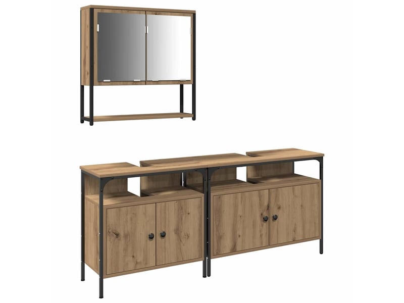 Ensemble de mobilier de salle de bain 3 pièces marron cf64478 - Conforama A