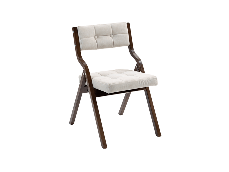  Lot de 2 chaises pliantes 61x48x77cm, pour cuisine, bureau, chaise de salle à manger portable, crème, bois  - Conforama A