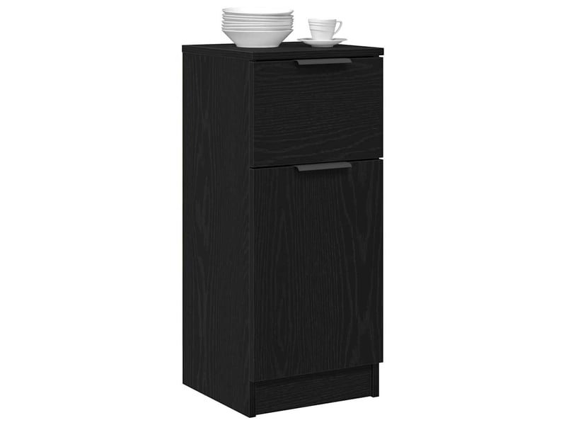  Buffet - bahut - meuble de rangement 2 pc chêne noir 30 x 30 x 70 cm bois d'ingénierie  - Conforama C