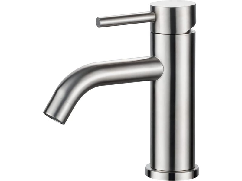  Mitigeur de lavabo - robinet de salle de bains monocommande, robinets de lavabo à tiroir en céramique à faible bruit, corps en acier ioxydable  - Conforama A