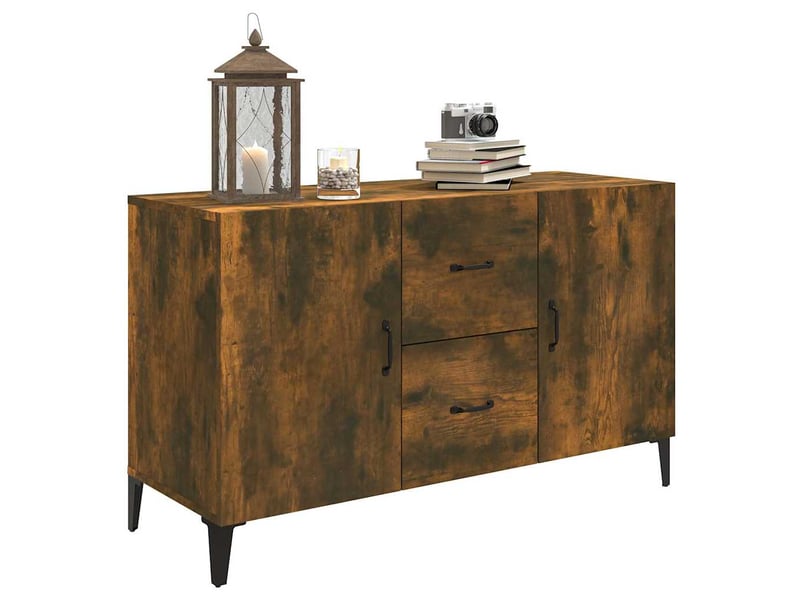  Buffet - bahut - meuble de rangement chêne fumé 100x36x60 cm bois d'ingénierie  - Conforama D