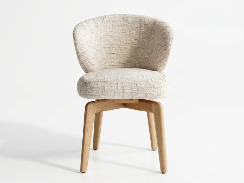  Bobochic lot de 2 chaises pivotantes anne placage chêne massif et tissu texturé marron clair ANNE - Conforama A