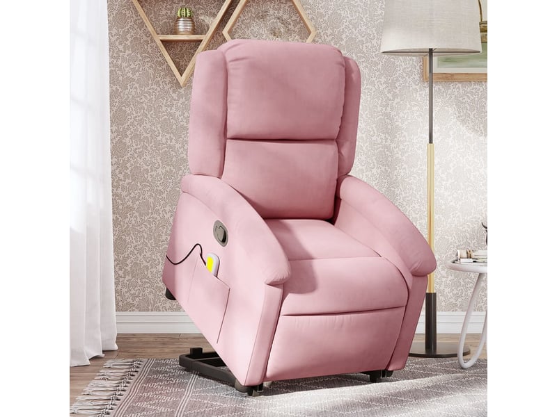  Fauteuil de massage inclinable, fauteuil relax rose velours shl77158  - Conforama B