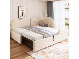 Lit banquette 90x190 cm <strong>SAPGAKS</strong> <strong></strong> coloris beige