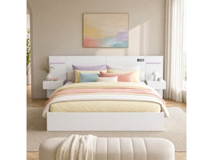 Lit 2 places 180x200 cm    coloris blanc