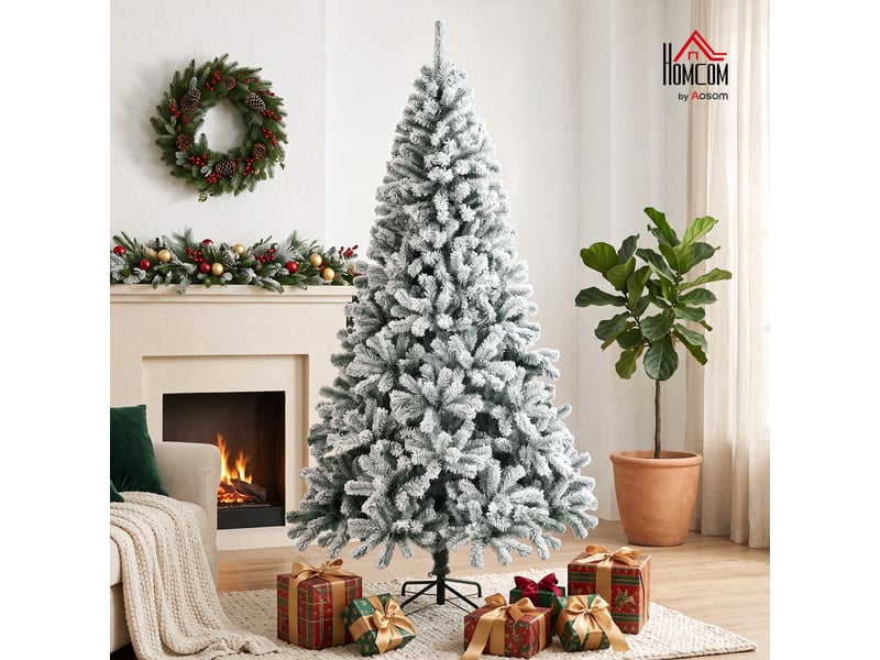  Sapin de noël enneigé de 180 cm avec 650 pointes en pvc ignifugé  - Conforama B