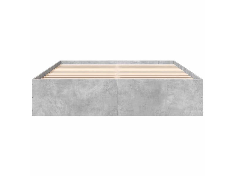  Lit double- lit adulte -  cadre de lit sans matelas gris béton 150x200 cm  - Conforama C