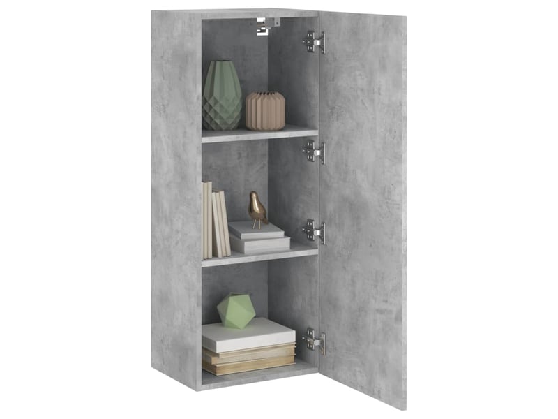  Meuble tv - banc tv - meuble de rangement mural gris béton 40,5x30x102 cm bois d'ingénierie  - Conforama E