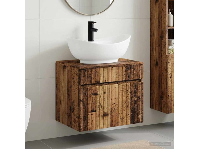 Ensemble de mobilier de salle de bain bois ancien cf64603 - Conforama B