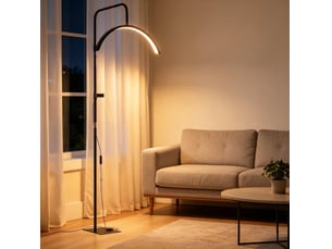 Lampadaire led 77,5 x 20,5 x 136-186 cm en acier et plastique dimmable noir chicfurn