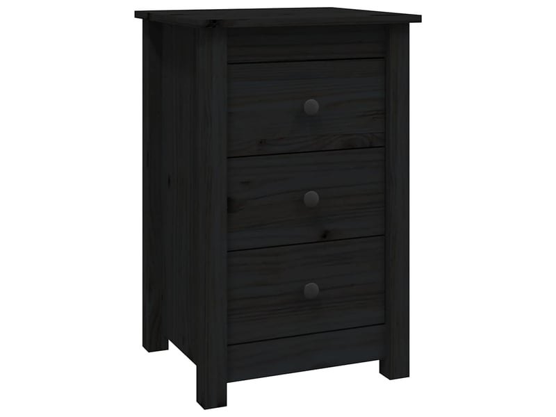  Lot de 2 tables de chevet - cabinet de chevet - table de nuit noir 40x35x61,5 cm bois de pin massif  - Conforama B