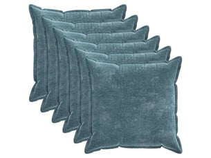 Lot de 6 housses de coussin houten bleu 60 x 60 cm tissu chenille cf49799