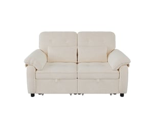 Canapé droit convertible HAVRYA 2 places Tissu beige