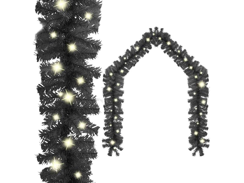  Guirlande de noël avec lumières led 10 m noir  - Conforama B