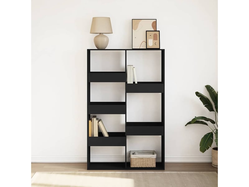  Bibliothèque, meuble de rangement salon noir 100x33x155,5 cm bois d'ingénierie  - Conforama C
