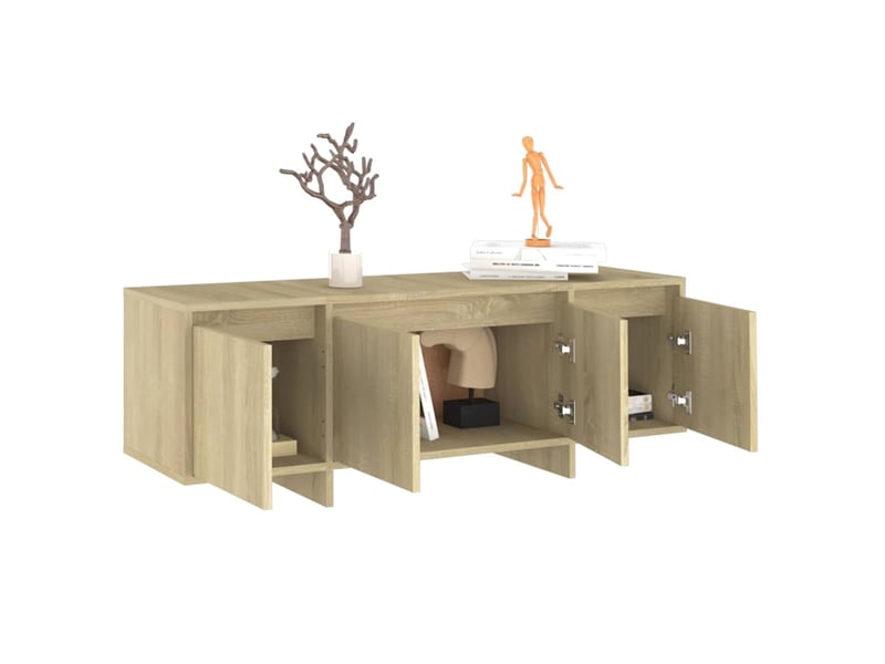  Meuble tv - banc tv - meuble de rangement chêne sonoma 120x30x40,5 cm bois d'ingénierie  - Conforama D