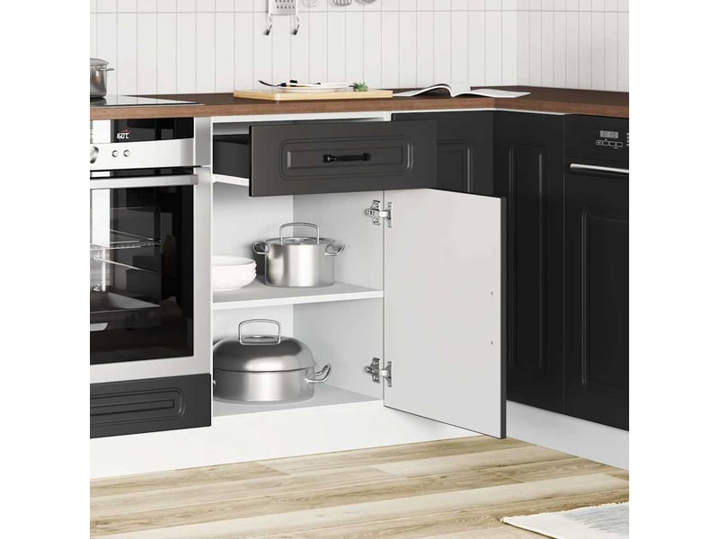  Meuble de rangement, armoire de cuisine kalmar noir bois d'ingénierie shl6209  - Conforama C