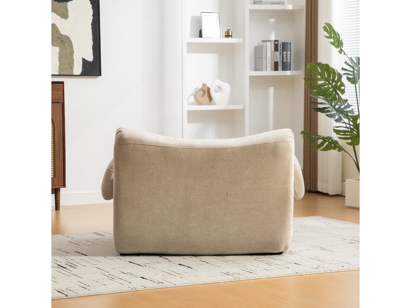 Canapé modulable, canapé de salon : base antidérapante, mousse haute densité, en tissu chenille, kaki clair - Conforama E