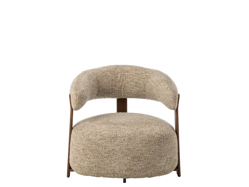  Fauteuil design en tissu thilde 78cm beige  - Conforama B