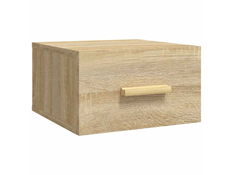  Lot de 2 tables de chevet - cabinet de chevet - table de nuit murales chêne sonoma 35x35x20 cm  - Conforama D