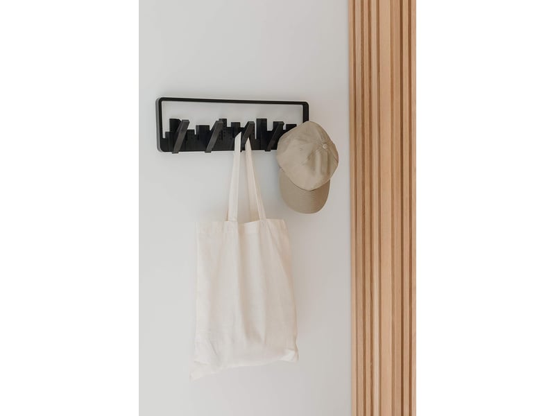  Porte-manteau mural moderne avec patères, avec 5 crochets, d'intérieur, noir XJD001170ZLS - Conforama D
