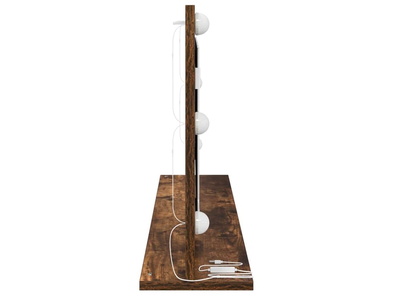  Miroir de vanité, miroir de coiffeuse chêne fumé 100 x 45 x 18 cm rectangulaire cf62755  - Conforama E