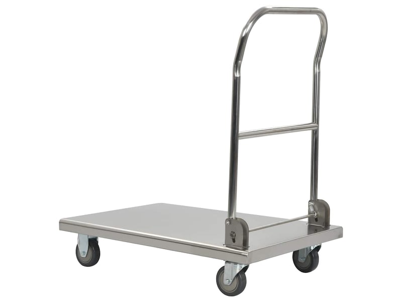  Desserte de cuisine, chariot à plateforme argenté 82x53x86 cm acier inoxydable  - Conforama D