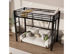 Lit mezzanine 90x200 cm <strong></strong>  <strong></strong> coloris noir