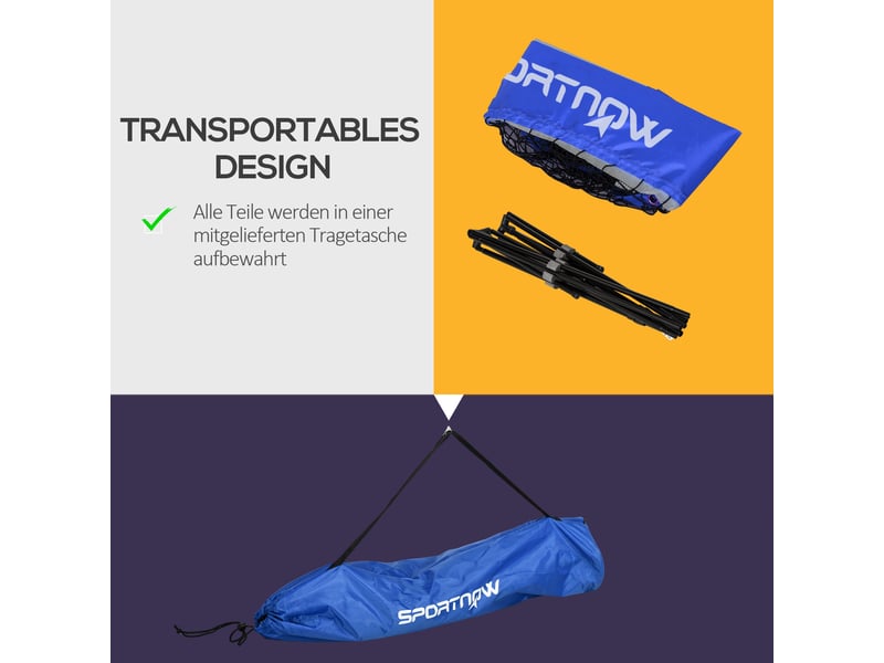 Filet de badminton réglable en hauteur (107-155cm), filet de tennis portable avec sac pour extérieur - Conforama E