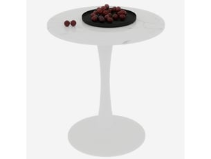 Table basse rond(e) coloris blanc ULQENI  - 70 cmx70 cm
