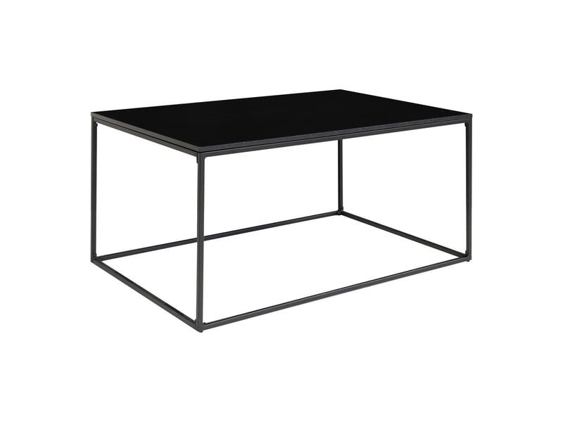  Table basse de salon vita noire avec structure en acier, 90×60×45 cm  - Conforama B
