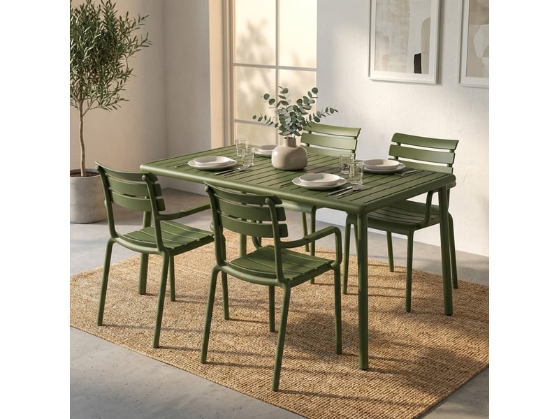  Lot de 2 fauteuils empilables pour jardin et intérieur punat - vert foncé  - Conforama B