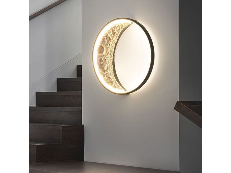  Applique murale intérieure lampe lune de art déco 30cm lumière chaude  - Conforama C