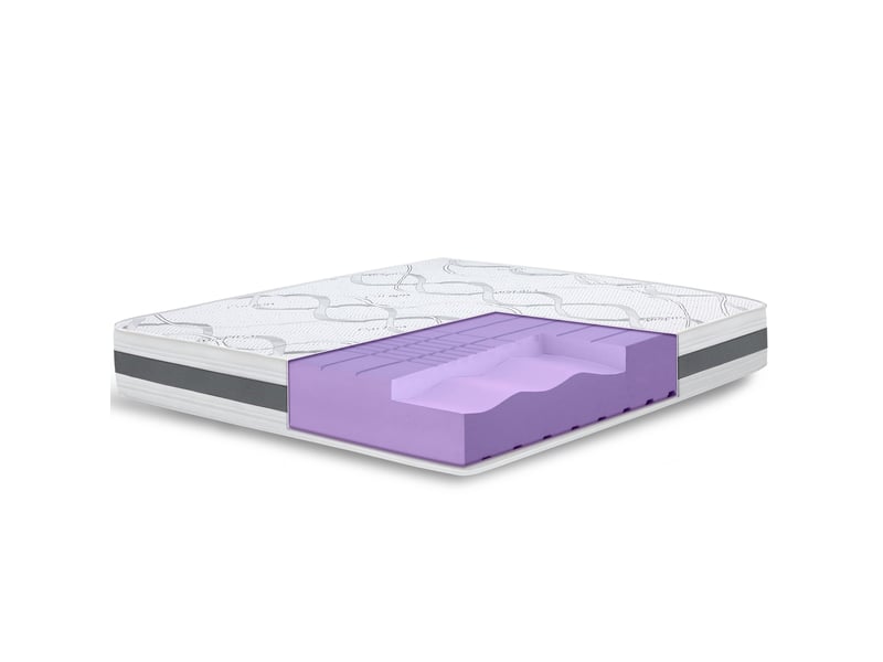  The white stone matelas 105x190 cm fermeté moyenne | hauteur 25 cm | tissu hypoallergénique et respirant | propriétés ergonomiques et auto‑modelantes | fabriqué en italie  - Conforama A