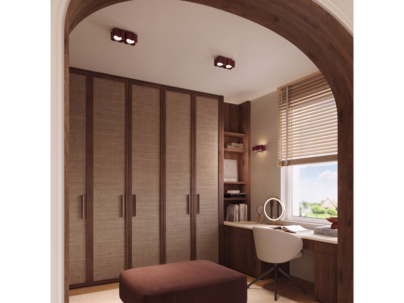  Plafonnier ovio 2 bordeaux gx53 aluminium moderne 8x24.5x12cm SL.3369 - Conforama C