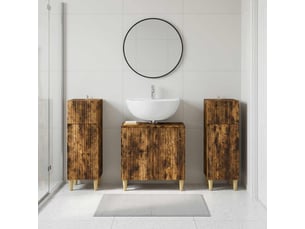 Ensemble de meuble de salle de bain 3 pièces arnhem chêne fumé cf63320